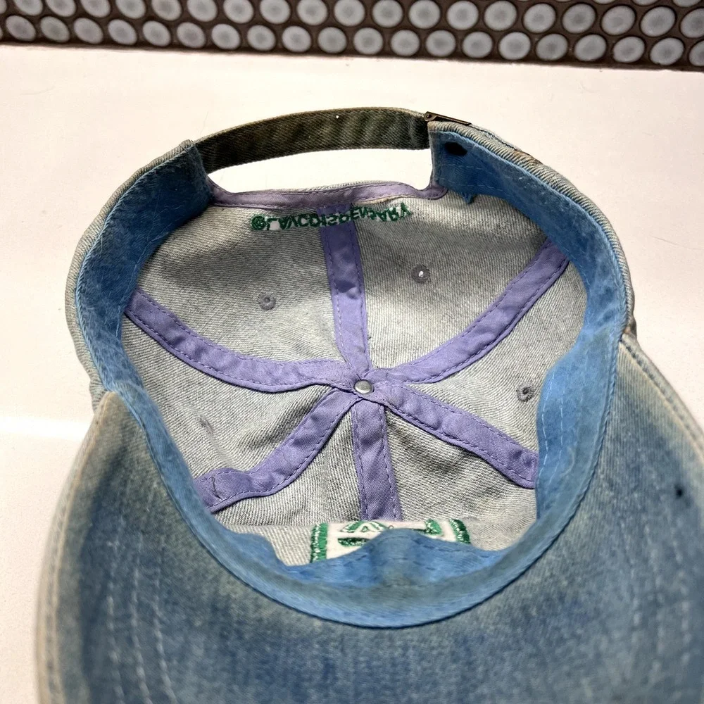 LA VC Hat Cap Strap Back‎ Blue Green Spell Out Patch Adjustable Hat Dad